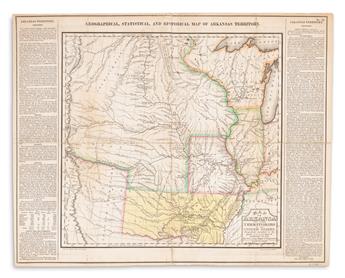 (ARKANSAS.) Group of 5 nineteenth-century engraved maps of the state.